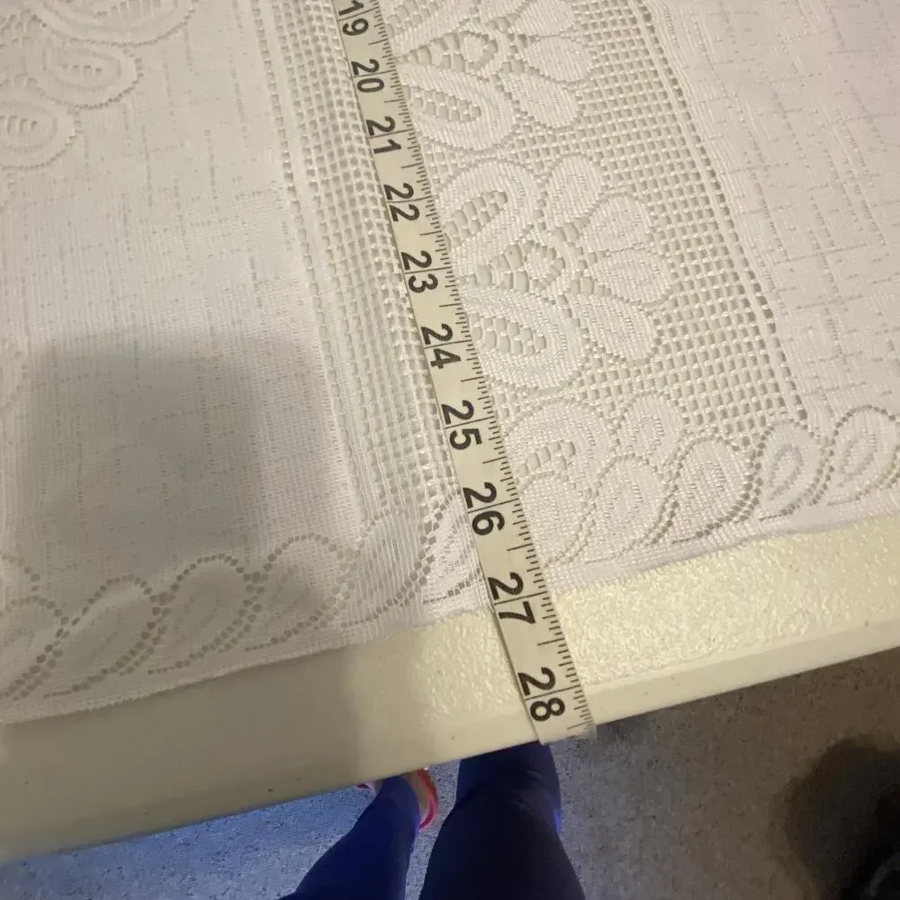 VTG Table Topper White Lace Rectangle Tablecloth Size 28”x35” Cottage Fairy Home